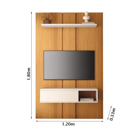 Home Suspenso 1,20m Master Cinamomo/Off Para Tvs at� 50\\\" - HB M�veis