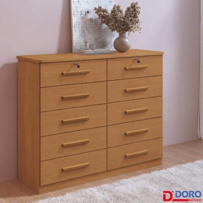 Cômoda 1,35m Ryad Cinamomo 10 Gavetas - D Doro