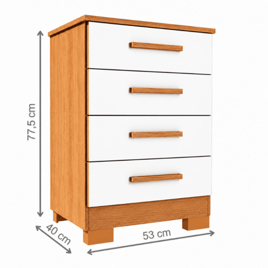 C�moda 0,53m Carol 38 Freij�/Off 4 Gavetas - Batrol