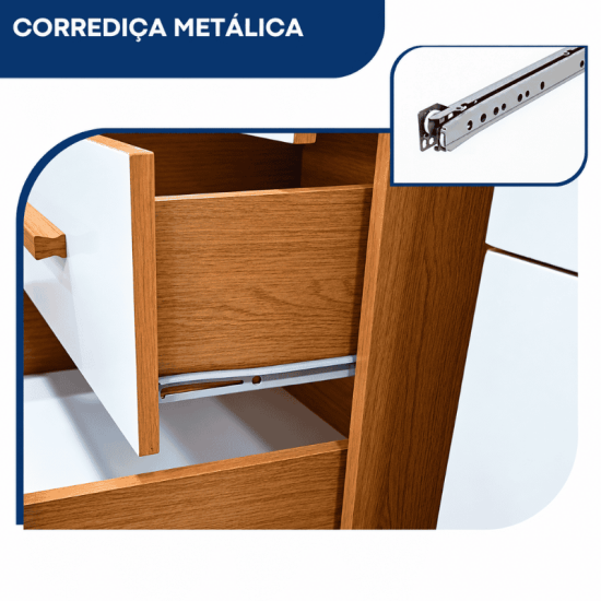 C�moda 0,53m Carol 38 Freij�/Off 4 Gavetas - Batrol