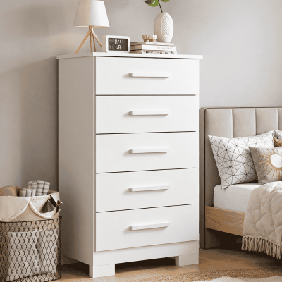 Cômoda 0,53m Carol 44 Branco 5 Gavetas - Batrol