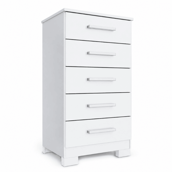 C�moda 0,53m Carol 44 Branco 5 Gavetas - Batrol