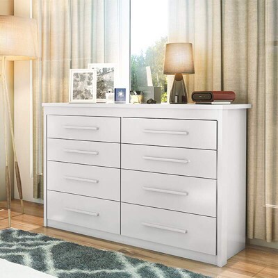 Cômoda 1,35m Elegance 44 Branco 8 Gavetas - Batrol