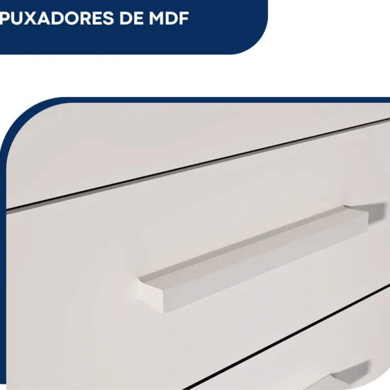 C�moda 1,35m Elegance 44 Branco 8 Gavetas - Batrol