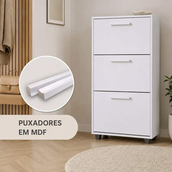Sapateira 0,64m Advantage 44 Branco 3 Portas - Batrol