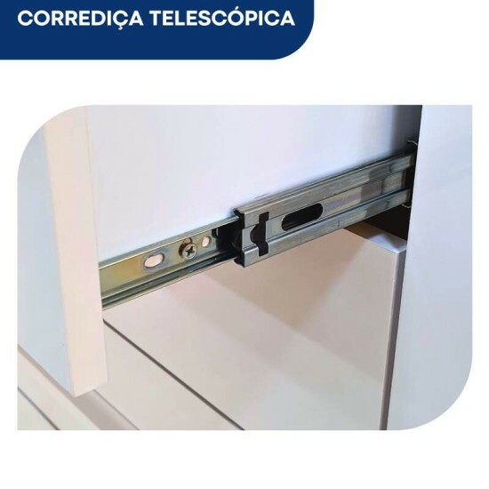 Arm�rio de Cozinha 0,89m Carol 44 Branco 5 Portas 1 Gaveta - Batrol