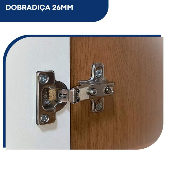 Arm�rio de Cozinha 0,89m Carol 38 Freij�/Off 5 Portas 1 Gaveta - Batrol