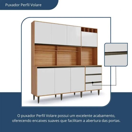 Arm�rio de Cozinha 1,93m Versatti 38 Freij�/Off 7 Portas 3 Gavetas - Batrol