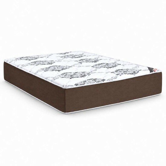 Colch�o Queen Molas Ensacadas Clean Lestespuma + Base Box Queen Sued Marrom Ortobel - 158x198x70