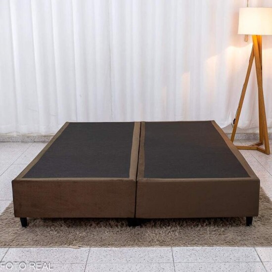 Colch�o Queen Ortop�dico Star One Anjos + Base Box Queen Sued Marrom Ortobel - 158x198x67