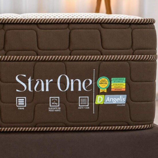 Colch�o Queen Ortop�dico Star One Anjos + Base Box Queen Sued Marrom Ortobel - 158x198x67
