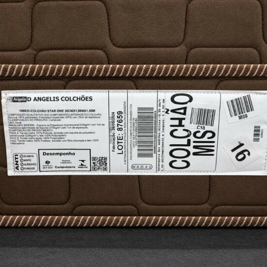 Colch�o Queen Ortop�dico Star One Anjos + Base Box Queen Sued Marrom Ortobel - 158x198x67
