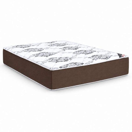 Colch�o Queen Molas Ensacadas Clean Lestespuma + Base Box Ba� Queen Confort Sued Marrom Blindado Issacar - 158x198x78