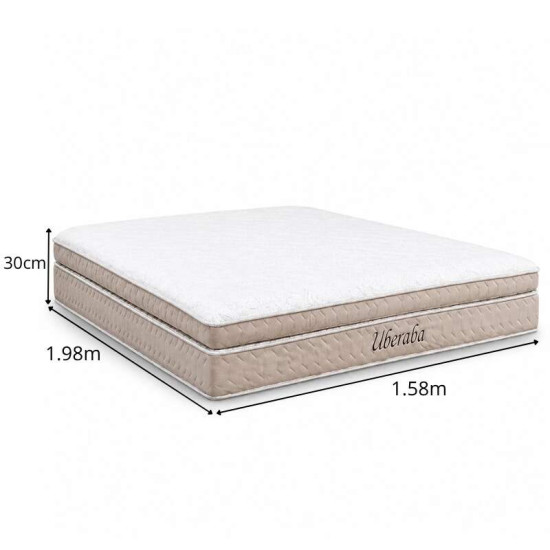 Colch�o Queen Espuma Viscoel�stica Uberaba ColchoMinas + Base Box Ba� Queen Confort Linh�o Petr�leo Blindado Issacar - 158x198x75