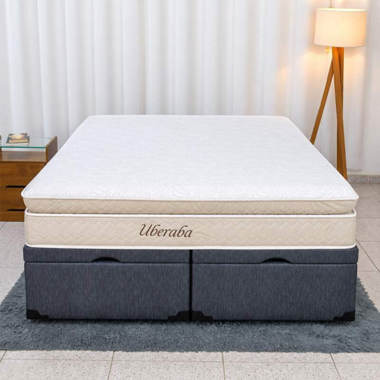 Colch�o Queen Espuma Viscoel�stica Uberaba ColchoMinas + Base Box Ba� Queen Confort Linh�o Petr�leo Blindado Issacar - 158x198x75