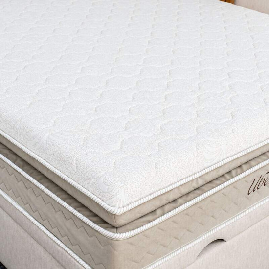 Colch�o Queen Espuma Viscoel�stica Uberaba ColchoMinas + Base Box Ba� Queen Confort Linh�o Palha Blindado Issacar - 158x198x75