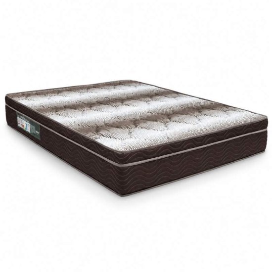Cama Casal Esmeralda Plus Cinamomo/Off - D Doro + Mesa de Cabeceira New Athos Cinamomo/Off com 2 Gavetas - D Doro + Colch�o Casal Ortop�dico Light Ortobom 138x188x25 cm | Suporta at� 260kg