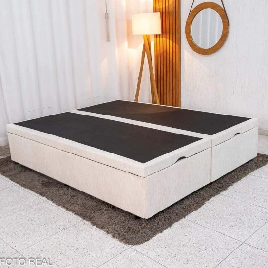 Colch�o Queen Molas Ensacadas New Freedom Ortobom + Base Box Ba� Queen Confort Linh�o Palha Blindado Issacar - 158x198x77