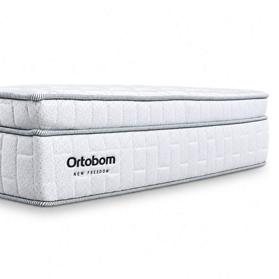 Colch�o Queen Molas Ensacadas New Freedom Ortobom 158x198x32 cm | Suporta at� 300kg