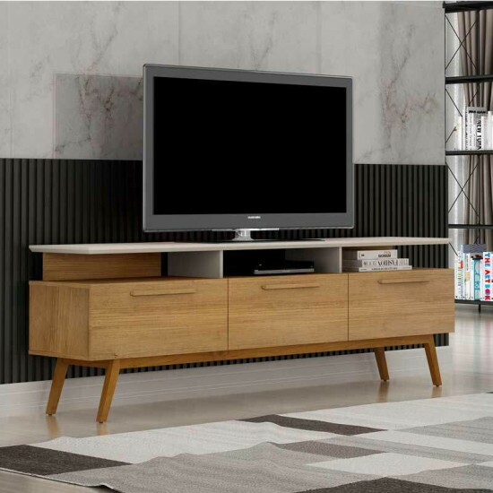 Rack Bancada S�o Paulo Larg.2.00m Cinamomo/Off para TV at� 70\\\" - Valdemoveis