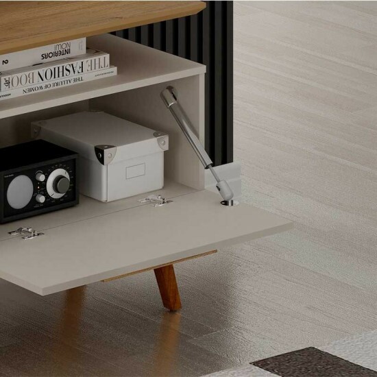 Rack Bancada S�o Paulo Larg.2.00m Cinamomo/Off para TV at� 70\\\" - Valdemoveis