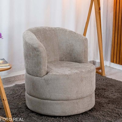 Poltrona Girat�ria Marselha Chenile Marrom 543