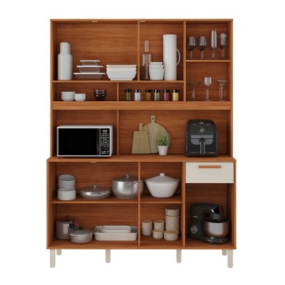 Kit Cozinha 1,50m Itafriz Cinamomo/Off 69/70 8 Portas 1 Gaveta - Itatiaia
