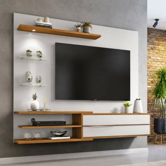 Painel NT 1115 Larg. 1.80m Off White/Freij� C/ Led para TV at� 60\\\" - Not�vel