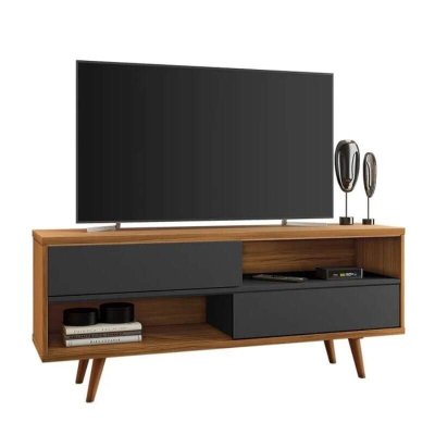 Rack Bancada 1,35m NT 1180 Freij�/Preto para TV at� 55