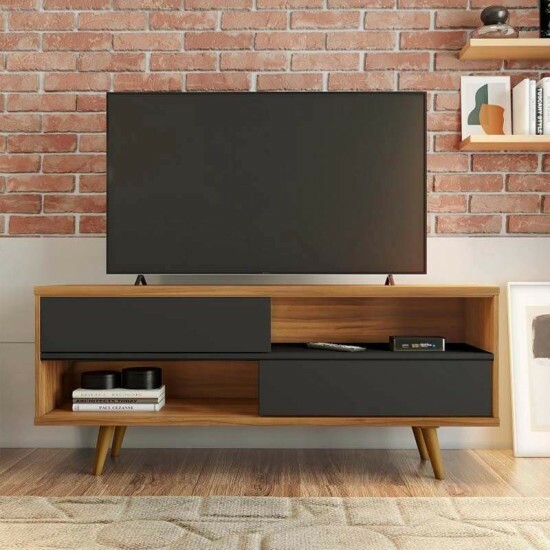 Rack Bancada NT 1180 Larg.1.35m Freij�/Preto para TV at� 55\\\" - Not�vel
