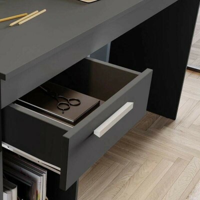 Mesa Office NT 2070 Larg. 1.08m Preto 1 Gaveta Not�vel - Oferta