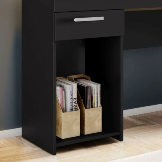 Mesa Office NT 2070 Larg. 1.08m Preto 1 Gaveta Not�vel - Oferta
