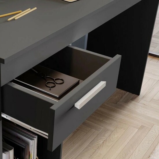 Mesa Office NT 2070 Larg. 1.08m Preto 1 Gaveta Not�vel - Oferta