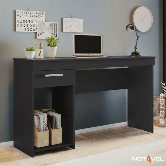 Mesa Office NT 2070 Larg. 1.08m Preto 1 Gaveta Not�vel - Oferta