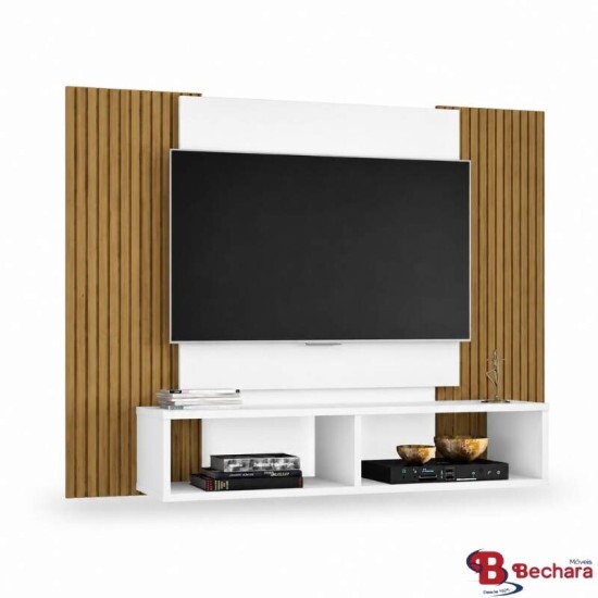 Painel Navi Larg. 1.20m Branco Ripado para TV at� 47\\\" - Bechara