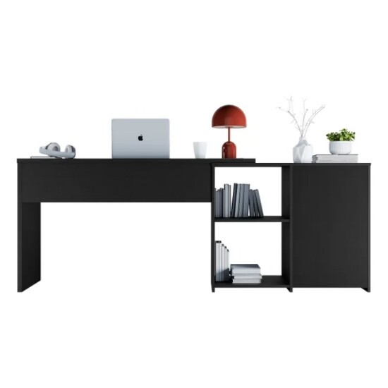 Mesa Office NT 2060 Larg. 2.00m Preto 2 Gavetas Not�vel - Oferta