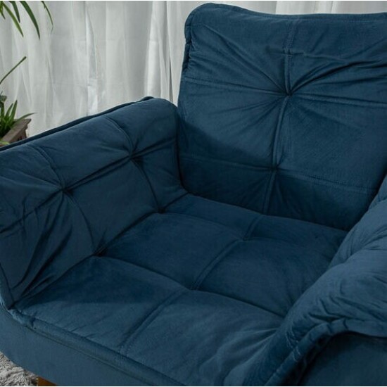 Poltrona P�rola Veludo Azul