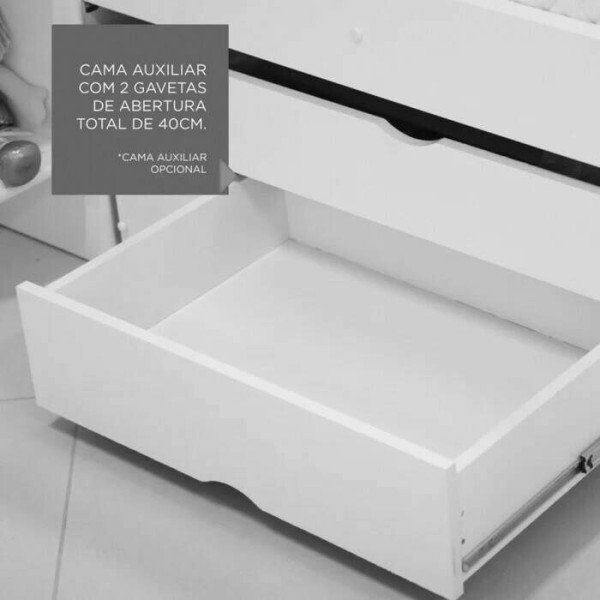 Cama Auxiliar Solteiro 2 Gavetas Yp 93x188x33 - D Doro