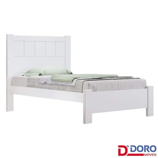Cama Solteiro Prim�cia Branco 1,03m 100% MDF - D Doro