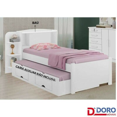 Cama Solteiro Mil�nio Branca Cabeceira C/ Ba� - D Doro