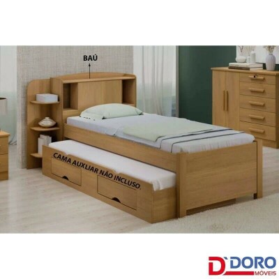 Cama Solteiro Mil�nio Cinamomo Cabeceira C/ Ba� Larg. 1.30m - D Doro