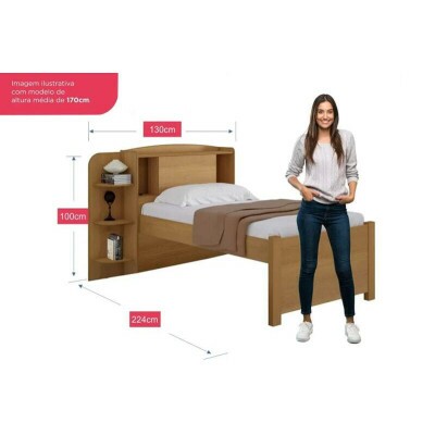 Cama Solteiro Mil�nio Cinamomo Cabeceira C/ Ba� Larg. 1.30m - D Doro