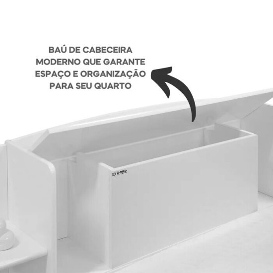 Cama Solteiro Mil�nio Cinamomo Cabeceira C/ Ba� Larg. 1.30m - D Doro