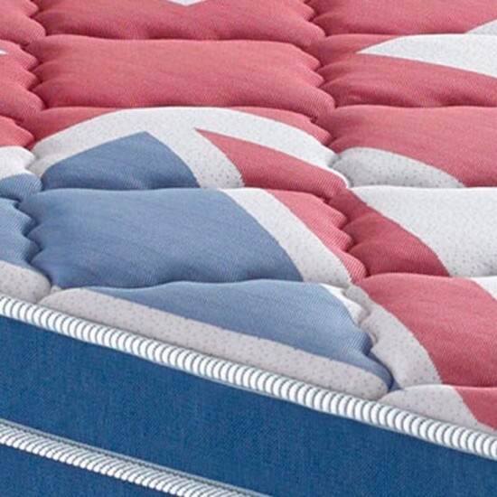 Box Azul + Colch�o Solteiro London Molas Superlastic 88x188x68 - Anjos