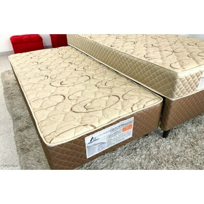 Cama Solteiro Duo Box + Cama Auxiliar 88x188x60 Espuma D33 - Rondom�veis