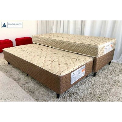 Cama Solteiro Duo Box + Cama Auxiliar 88x188x60 Espuma D33 - Rondom�veis