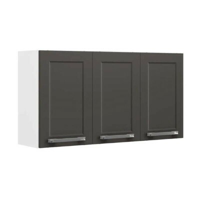 Arm�rio A�reo Cozinha Floren�a em A�o 3 Portas Larg. 1.05m Grafite (1840) Itatiaia