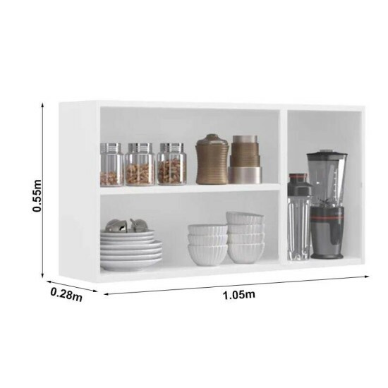 Arm�rio A�reo Cozinha Floren�a em A�o 3 Portas Larg. 1.05m Grafite (1840) Itatiaia
