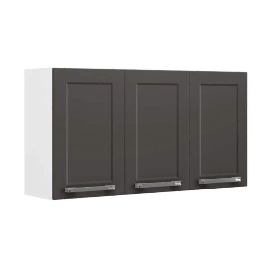 Arm�rio A�reo Cozinha Floren�a em A�o 3 Portas Larg. 1.05m Grafite (1840) Itatiaia