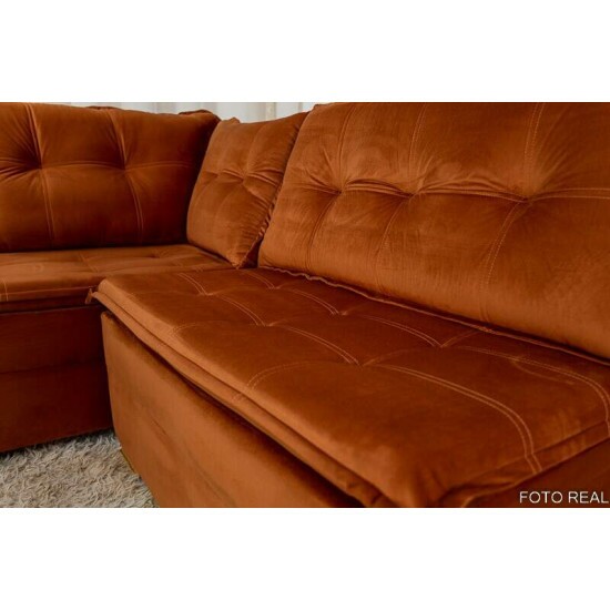 Sof� de Canto V�nus Veludo Terracota 549